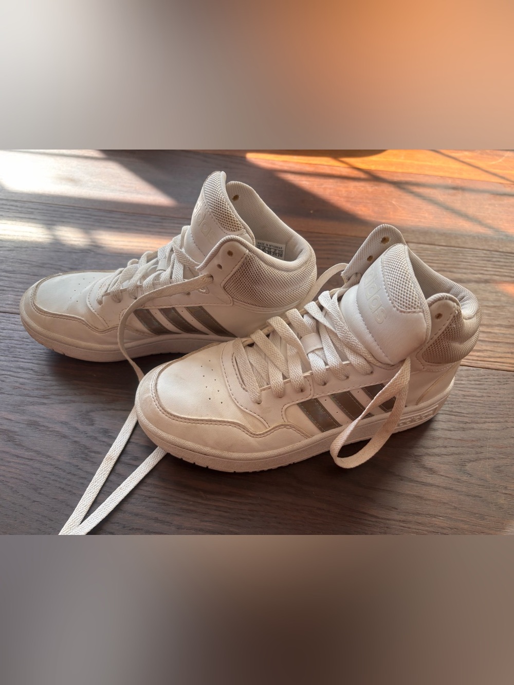 Adidas White High-Top kids Sneakers